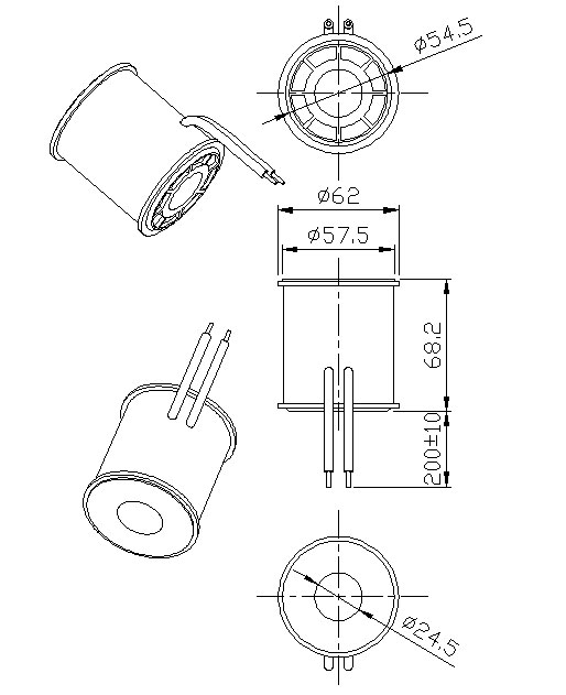 測(cè)試實(shí)驗(yàn)螺線管電磁線圈尺寸圖